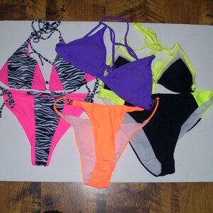 New Swim Suit Two Piece Bikini Lot of 2 Matching Sets and Top and Bottom Size L